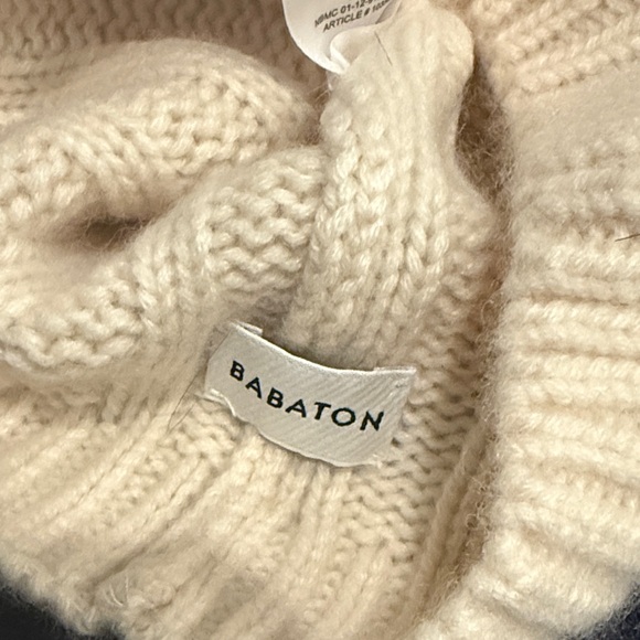 Babaton Cream Knit Beanie with Fluffy Pom-Pom - Picture 4 of 4